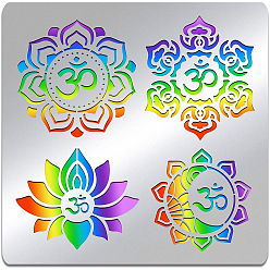 Другие Трафареты для штампов из нержавеющей стали, для diy scrapbooking / фотоальбом, декоративная тисняющая бумажная карточка, матовый плантиновый цвет, тема чакры, 15.6x15.6 см