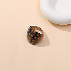 Черный Стеклянные кольца для пальцев в стиле дуньхуан, чёрные, внутренний диаметр: 18 мм