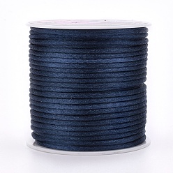 Marine Blue Nylon Thread, Rattail Satin Cord, Marine Blue, 1.5mm, about 38.27 yards(35m)/roll