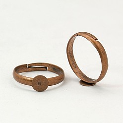 Красная Медь Латуни баз площадку кольцо, без свинца, без кадмия и без никеля , регулируемый, Красная медь, лоток : 6 мм, 17 мм
