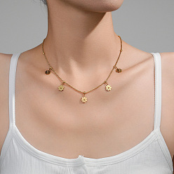 Золотой Ромашка цветок 304 ожерелья из нержавеющей стали, золотые, 16.54 дюйм (42 см)