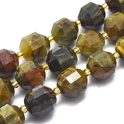 Pietersite Natural Pietersite Beads Strands, Faceted, Round, 11~12mm, Hole: 1.3mm, about 33pcs/Strand, 14.9 inch~15.7  inch(38~40cm)