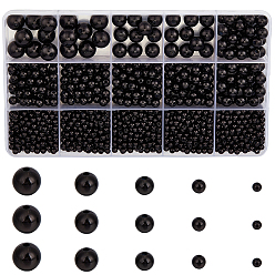 Черный 1573 шт. 5 стиль бусины из АБС-пластика с имитацией жемчуга, круглые, чёрные, 3~12 мм, отверстие : 1.2~2.3 мм