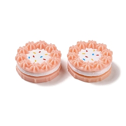 Легкий Лосось Кабошоны из непрозрачной смолы, имитация еды, декодирование, торт, светлый померанцевый, 26x11 мм
