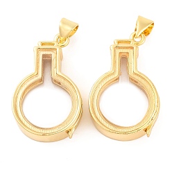 Другие Стойки обшивки латунь медальона подвески, с пластиковым, без кадмия и без свинца, долговечный, реальный 18 k позолоченный, 26x16x6 мм, отверстие : 4x3 мм