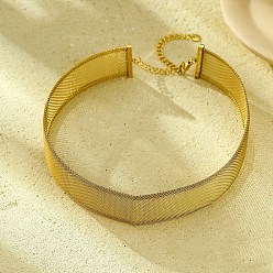 Золотой 304 Женские ожерелья-чокеры из нержавеющей стали, золотые, 17.87 дюйм (45.4 см)