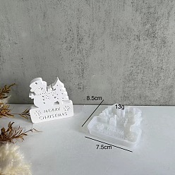 Letter DIY Christmas Theme Silicone Molds, for UV Resin & Epoxy Resin Craft Making, White, Letter, 85x76x12mm, Inner Diameter: 78x70mm