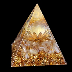 Цитрин Генераторы энергии смолы оргонитовой пирамиды, Натуральные цитриновые чипсы Рейки внутри для украшения домашнего офиса, 50x50x50 мм