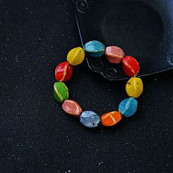 Разноцветный Браслеты из фарфоровых бусин ручной работы для мужчин, красочный, внутренний диаметр: 2-3/8 дюйм (6 см)