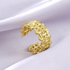 Golden 304 Stainless Steel Open Cuff Rings, Golden, Inner Diameter: 18mm