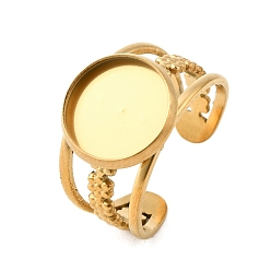 Золотой 304 компоненты манжетного кольца из нержавеющей стали, Настройки контактного кольца, ионное напыление (IP), круглые, золотые, лоток : 12 мм, внутренний диаметр: 19 мм