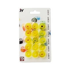 Желтый Прозрачные пластиковые пустые катушки для проволоки, нить шпульки, желтые, 20x11 мм, 15 шт / комплект