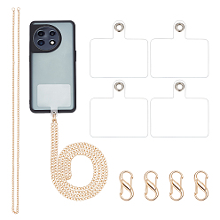 Golden DIY Cell Phone Lanyard Strap Holder Making Kit, Including Zinc Alloy S-hook Clasps, Cell Phone Lanyard Tether, Iron Curb Chain Bag Strap, Golden, 1200mm