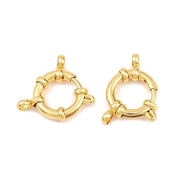 Настоящее золото 18K Ионное покрытие (ip) пружинные застежки из нержавеющей стали, реальный 18 k позолоченный, 17x14.5x14x4 мм, Отверстие : 0.5 мм & 2.5 мм