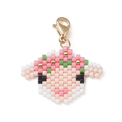 Goat Ткацкий станок ручной работы с узором из бисера, подвески, украшение, с 304 из нержавеющей стали Lobster Claw застежками, коза, 29 мм