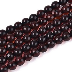 Янтарный Янтарные шарики нити, круглые, 4~5 мм, отверстие : 0.6 мм, около 82~83 шт / нитка, 14.96~15.16 дюйм (38~38.5 см)