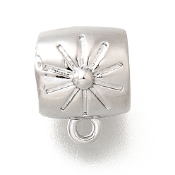 Платинированный Поручни из латунной трубки, без кадмия, без никеля и без свинца, солнце, Реальная платина, 10.5x8x9 мм, отверстие : 1.2 мм