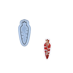 Carrot Силиконовые формы на пасхальную тематику, формы для литья смолы, для уф-смолы, изготовление изделий из эпоксидной смолы, белые, морковь, 81.5x37.5x9.5 мм, внутренний диаметр: 72.5x30 мм