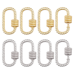 (52) Непрозрачная лаванда 8 шт. 2 цвета латунный винтовой карабин, подвески с замком, для изготовления ожерелий, быстрые ссылки, овальные, разноцветные, 27.5x16.5x3 мм, Винт: 8.5x7.5 мм, 2 шт / цвет