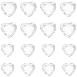 Прозрачный 200шт 2 стиль акриловые стразы кабошоны, плоская задняя и задняя, граненые, сердце, прозрачные, 15~25x14.5~24x2~4 мм, 100 шт / стиль