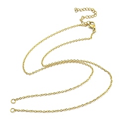 Золотой 304 изготовление колье из нержавеющей стали, с когтя омара застежками и конечных цепей, золотые, 17-7/8 дюйм (45.5 см), отверстие : 2.5 мм