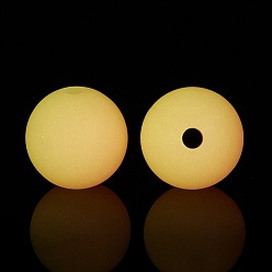 Orange Luminous Silicone Beads, DIY Nursing Necklaces and Bracelets Making, Round, Orange, 11.5mm, Hole: 2mm