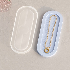 Oval Овальная ювелирная тарелка своими руками, силиконовые формы для подвесок, формы для литья смолы, для уф-смолы, изготовление изделий из эпоксидной смолы, призрачный белый, 227x91x13 мм