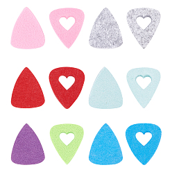 Mixed Color 24Pcs 12 Styles Felt Guitar Picks, Plectrum Guitar Accessories, Triangle, Mixed Color, 30.5x25~26x3mm, 2pcs/style