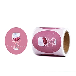 Bottle 120шт рулон наклеек, самоклеящиеся бумажные наклейки, для партии, декоративные подарки, бутылка, 60x50x0.1 мм