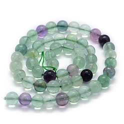 Fluorite Natural Fluorite Beads Strands, Round, 8mm, Hole: 0.8mm, about 49pcs/strand, 15.3 inch(39cm)