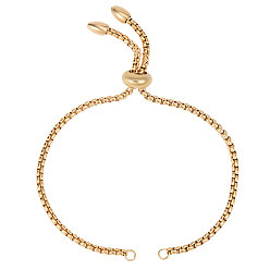 Золотой 10шт. регулируемые 304 слайдер из нержавеющей стали браслеты изготовление, Боло браслеты, золотые, длина одной цепи: около 11 см