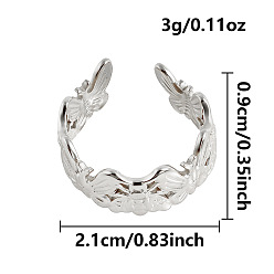 Бабочка Морские животные 304 открытые кольца манжеты из нержавеющей стали, цвет нержавеющей стали, бабочка, 9 мм, внутренний диаметр: 21 мм