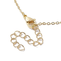 Золотой Ожерелья с плоскими круглыми подвесками из латуни и эмали для женщин, Латунные кабельные цепи ожерелья, золотые, 14.84 дюйм (377 мм)