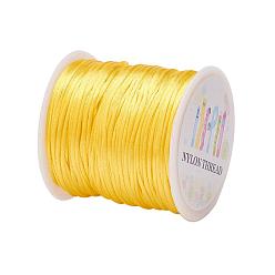 Gold Nylon Thread, Rattail Satin Cord, Gold, 1.0mm, about 76.55 yards(70m)/roll
