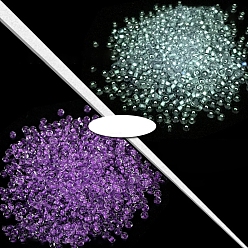 Лиловый Светящиеся прозрачные круглые стеклянные бусины, ювелирные аксессуары своими руками, светящиеся в темноте бусы, сирень, 3 мм, 450 г