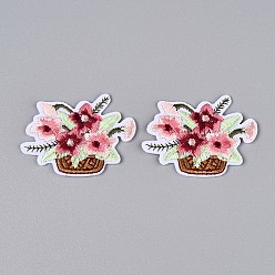 (123L) Белый крем непрозрачный блеск Цветочные аппликации, компьютеризированная вышивка тканью утюжок на / шить на заплатках, аксессуары для костюма, огнеупорный кирпич, 40.5x53x1.5 мм