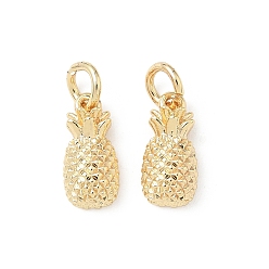 Золотой Латунные подвески, ананасовые прелести, стойки покрытие, долговечный, с целью перехода в кольце, золотые, 12x5.5x3.5 мм, отверстие : 3 мм