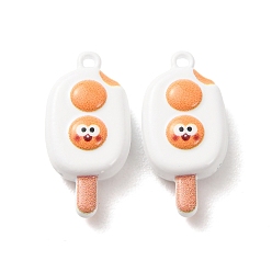 White Baking Paint Zinc Alloy Pendants, Ice Cream Charms, White, 21x10.5x5.5mm, Hole: 1.3mm