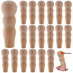 Wheat 10Pcs Unfinished Wood Puppet, for Children's Painting and Art, Wheat, 18x54.5mm