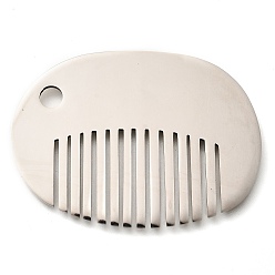 Нержавеющая Сталь Цвет 304 подвески из нержавеющей стали, гребень амулеты, анти-тускнение, цвет нержавеющей стали, 35.5x48x1.5 мм, отверстие : 4.5 мм