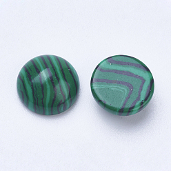 Малахит Синтетические малахитовые кабошоны, полукруглые / купольные, окрашенные, 10x4~5 мм
