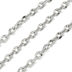 Нержавеющая Сталь Цвет 304 цепи натяжные нержавеющие, пайки, с катушкой, цвет нержавеющей стали, 6x5x0.5 мм