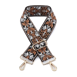 Сиена Нейлоновая холщовая сумка с цветочным узором, лямки для сумки, для замены сумочки или сумки через плечо, цвет охры, 75~145x5 см