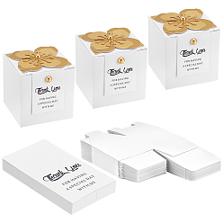 Белый Картонные коробки для упаковки конфет, квадрат с цветами и открытками, белые, 6.5x6.4x6.5 см