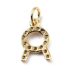 Taurus Brass Micro Pave Cubic Zirconia Charms, Constellation Charm, with Jump Rings, Real 18K Gold Plated, Taurus, 12x8x1.5mm, Hole: 3.4mm