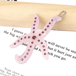 Розовый Заколки для волос из ацетата целлюлозы со стразами, морская звезда, туманная роза, 60 мм