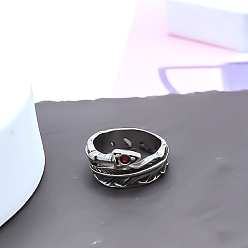 Античное Серебро Кольца со стразами, стрелка, с фурнитурой сплавочной тибетского стиля, античное серебро, размер США 14 (23 мм)