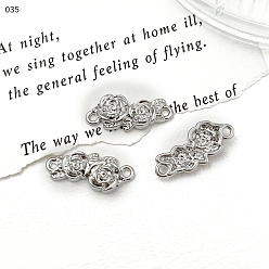 Цветок Прелести соединителя сплава, платина, цветок, 21x9 мм