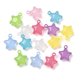 (52) Непрозрачная лаванда Прозрачные акриловые подвески, звезда, разноцветные, 27.5x23.5x13 мм, отверстие : 3 мм