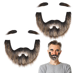 Темно-Золотистый Тканевые искусственные брови и усы, аксессуары для косплея на Рождество и Хэллоуин, темные золотарник, 22x25x1 мм